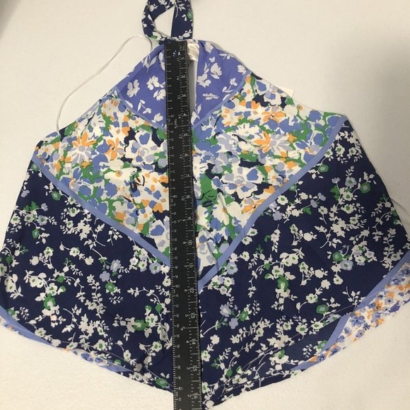 Sienna Sky Women's Halter Top Shirt Blouse  Boho Blue Floral Scarf Top size XS - Picture 7 of 10